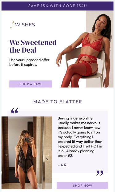 Your Offer Just Got Sweeter 💋 - email from 3WISHES