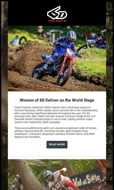 Women of 6D Deliver on the World Stage - email from 6D Helmets