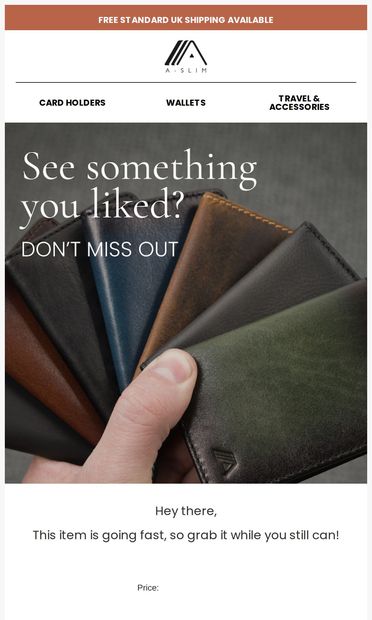 Did you see something you liked? - email from A-SLIM Wallets