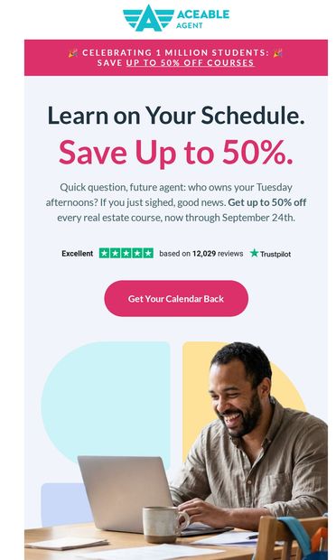 Up to 50% Off: What do a million people know that you don't? - email from AceableAgent