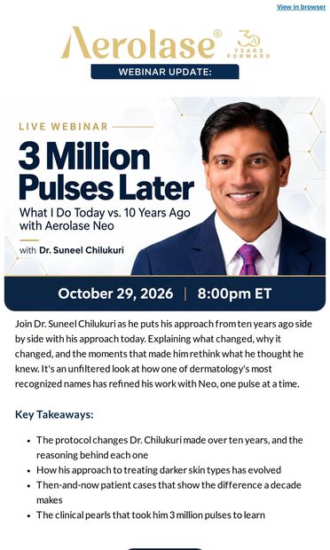 Hot topic 🔥 3 million successful pulses - email from Aerolase