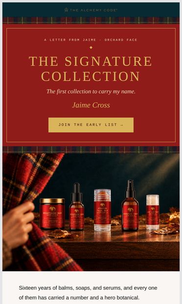 Orchard Face - email from Alchemy Code