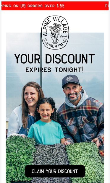 🚨 Your Discount Expires Tonight - email from Alpine Village
