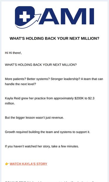 Your Next Million Has a Bottleneck. Find It. - email from AMI