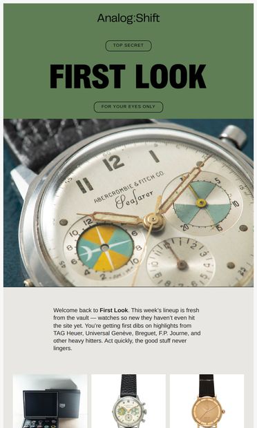 Incoming... FIRST LOOK - email from Analog:Shift