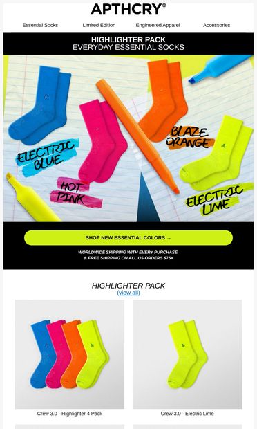 Highlighter NEON pack - 4 NEW ESSENTIAL COLORS - email from Apthcry