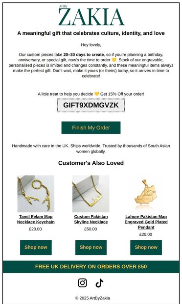 Unlock 15% Off Your Cart Today! 🎉 - email from ArtByZakia