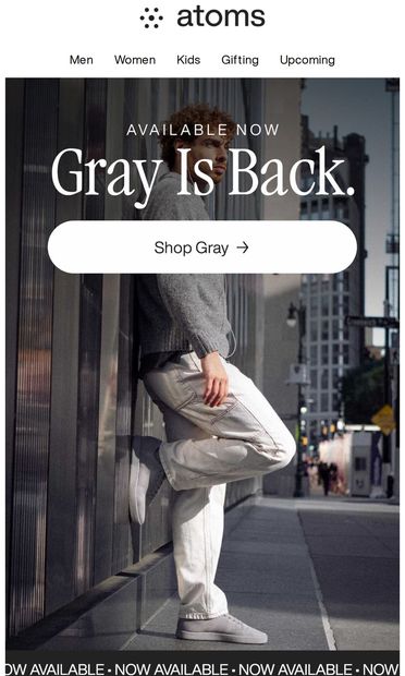 Model 000 in Gray is back - email from Atoms