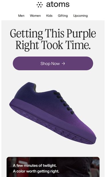 Getting this purple right took time. - email from Atoms