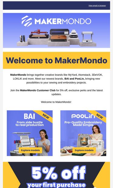 Your MakerMondo journey starts here ✨ - email from AtomStack