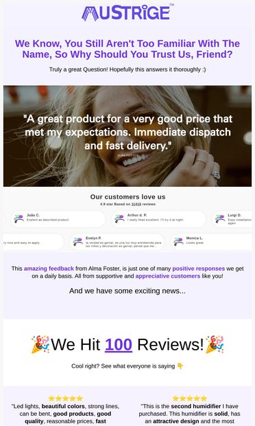 See our Best Testimonials! - email from Austrige