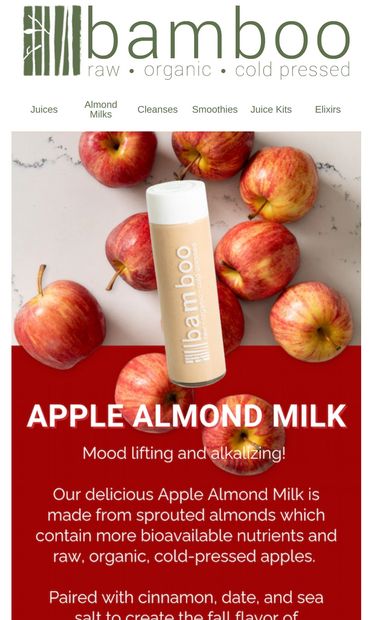 An Apple a Day, the Bamboo Way 🍎 - email from Bamboo Juices