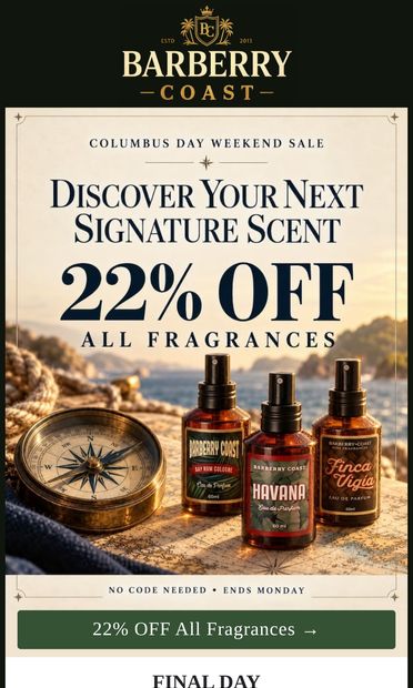 You  can’t  smell this email. - email from Barberry Coast