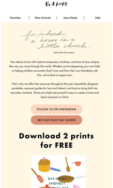 Free Resources to Support Your Faith Journey - email from Be A Heart