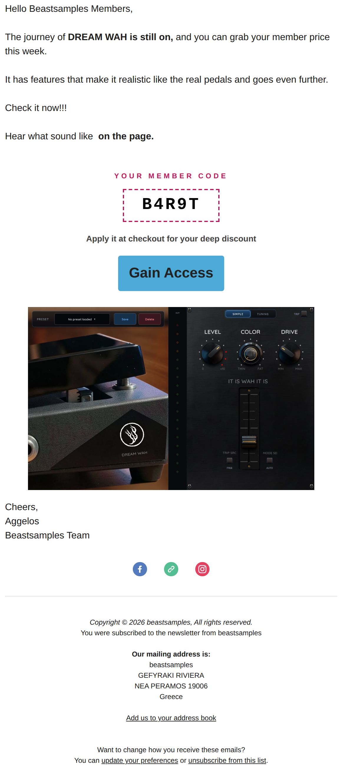 Dream on - Dream Wah on 🎸 - email from beastsamples