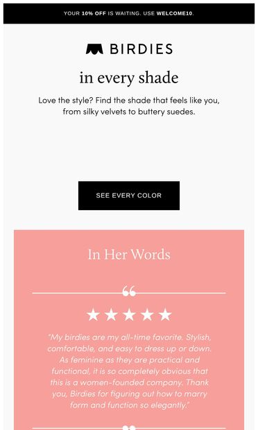 More Colors To Love - email from Birdies