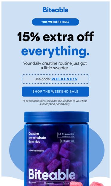 A weekend deal worth opening - email from Biteable