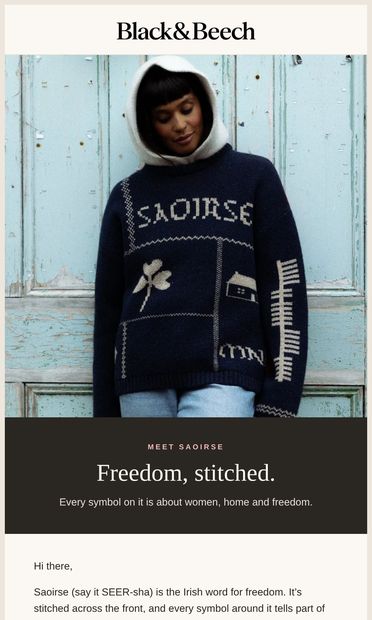 Saoirse Means Freedom - email from Black & Beech
