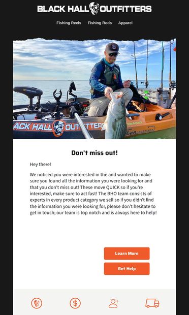 🚨 HURRY: Don't miss out! 🚨 - email from Black Hall Outfitters