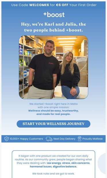 From Malta with Love 💙 - email from +boost