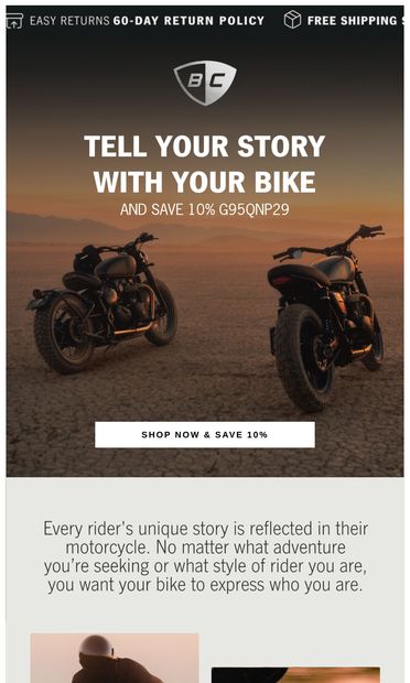 Customize Your Dream Ride - email from British Customs