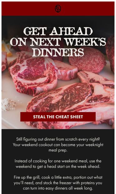 Your Weeknight Dinner Plan Starts This Weekend! - email from Brown Pearcy