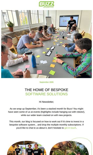 Bespoke vs off-the-shelf: Which is right for your business? - email from Buzz Interactive