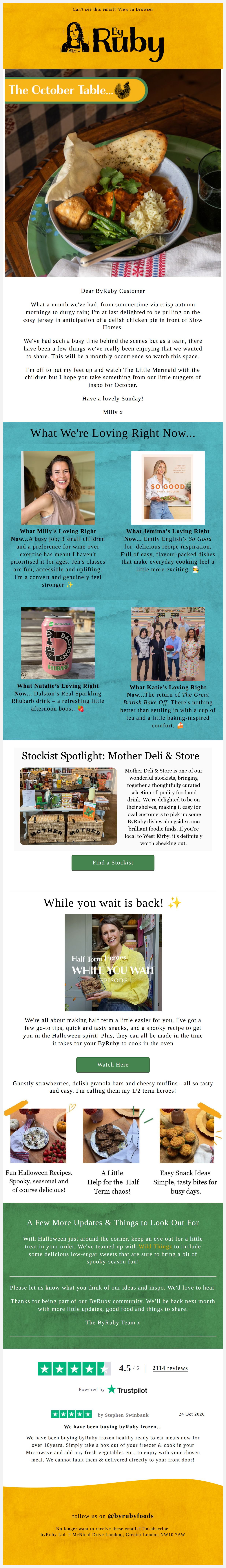 The October Table... - email from byRuby