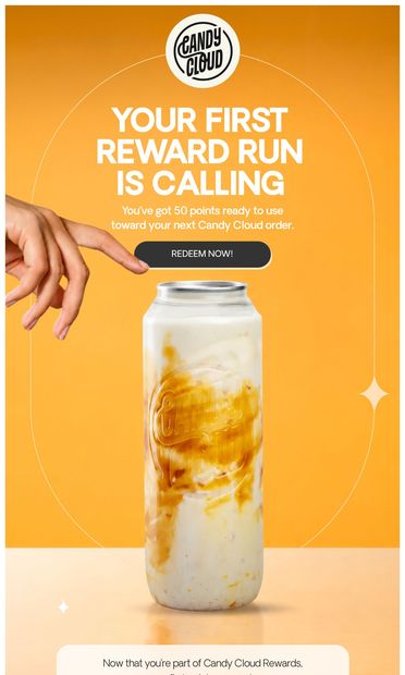 Ready for your first reward run? - email from Candy Cloud