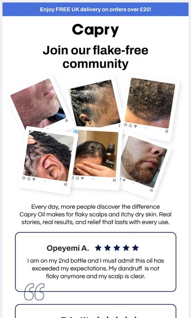 What people are saying about Capry Oil - email from Capry