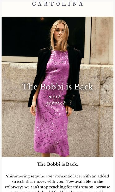 The Bobbi is Back - email from Cartolina