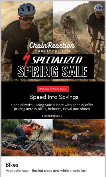⚡Speed Into Savings - up to 43% off Specialized - email from Chain Reaction