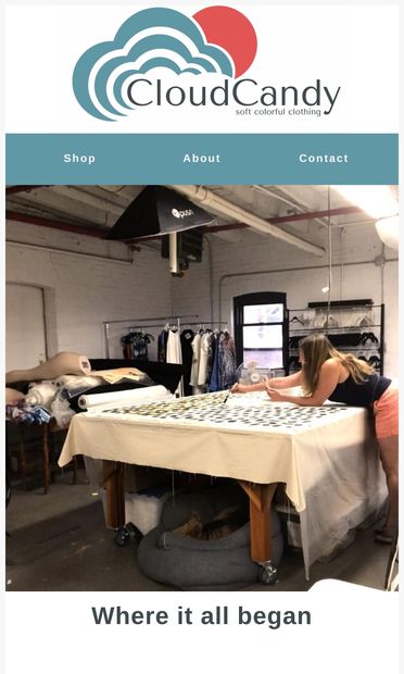 Where it all began - email from Cloud Candy Clothing