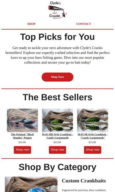 Reel in with our top picks! - email from Clyde's Cranks