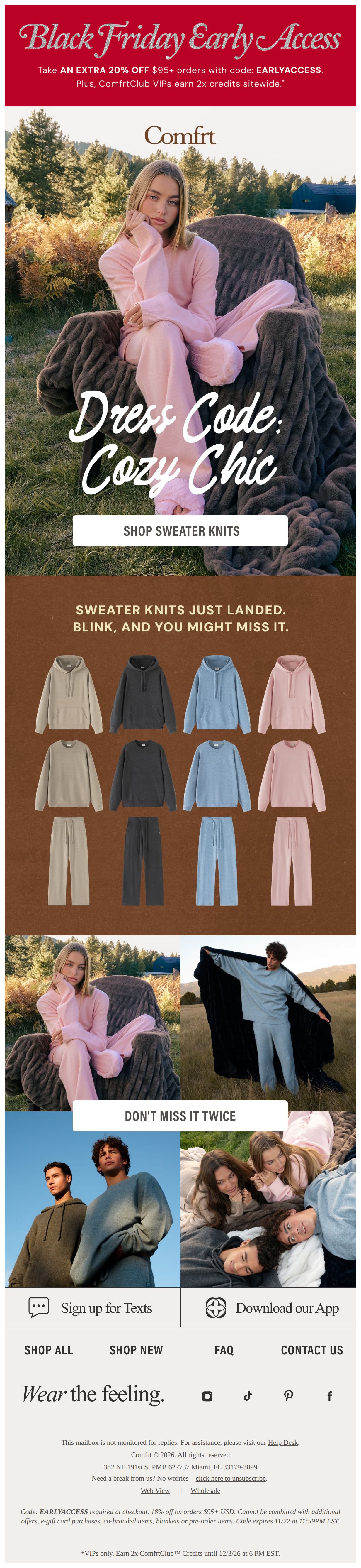 THE WAIT IS OVER 👀 - email from Comfrt