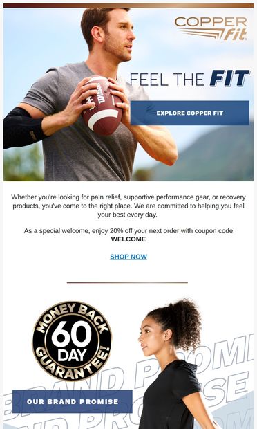 Welcome to Copper Fit - email from Copper Fit