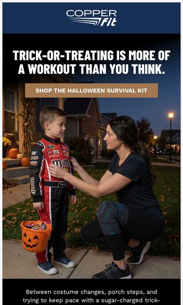 Trick-or-Treating Hits Different After 40 - email from Copper Fit