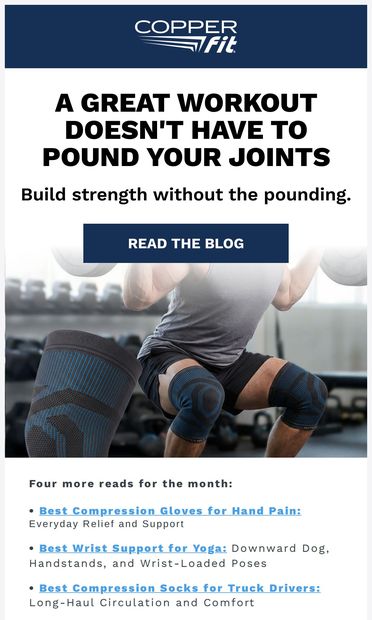 Your Joints Called. They Like This Workout. - email from Copper Fit