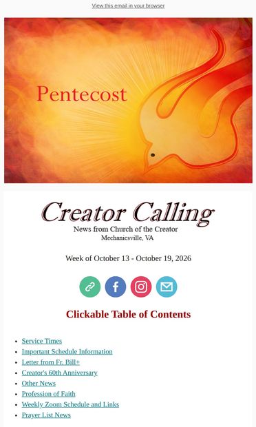 Creator Calling - email from Creator