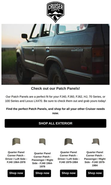 Check out our Patch Panels! - email from Cruiser Corps