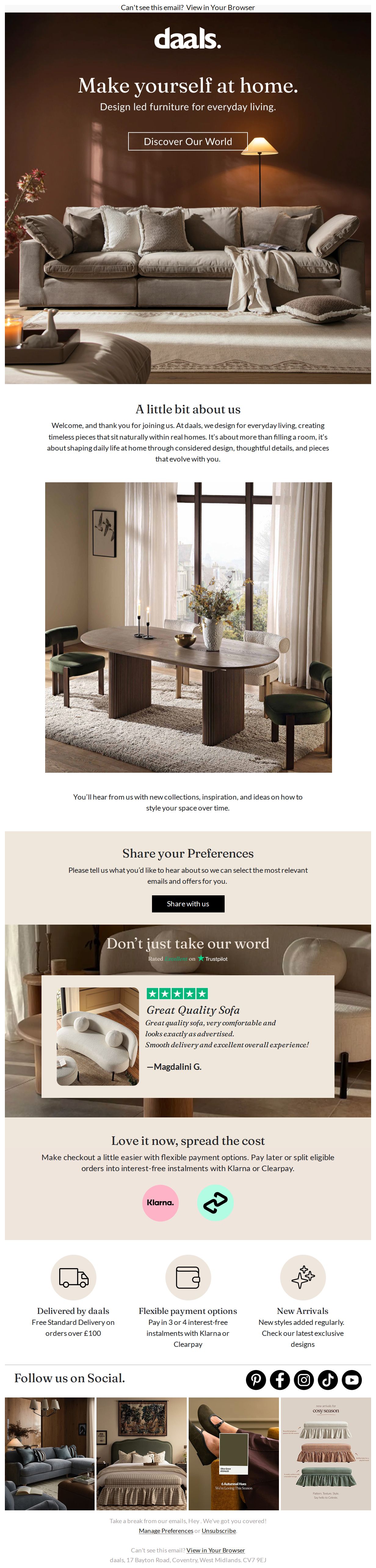 Welcome to daals - email from daals
