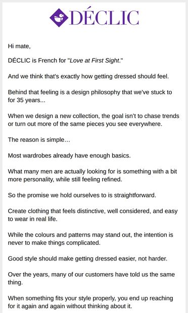 What You Can Always Expect From Us… - email from Déclic