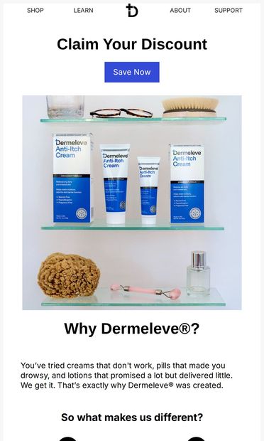 What dermatologists use for steroid-free itch relief - email from Dermeleve