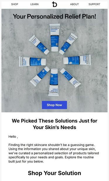 Last chance for 10% off your first relief cream - email from Dermeleve