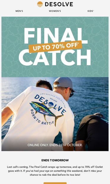 ENDS TOMORROW ⏰ FINAL CATCH - email from Desolve