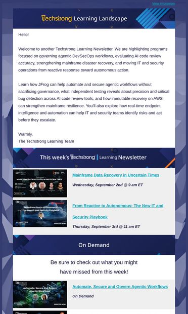 Govern AI Workflows, Improve Code Review and Build Resilient IT - email from DevOps.com