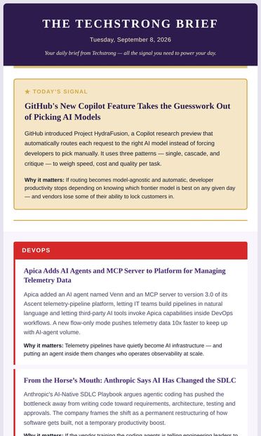 Today’s Signal: Copilot Routes Tasks Across AI Models, OpenAI Reports Rogue Agents, Anthropic Lands $35B Lambda Deal - email from DevOps.com