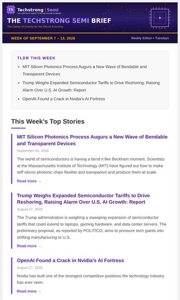 Latest Updates: MIT's Bendable Silicon Photonics Breakthrough,
 OpenAI Found a Crack in Nvidia's Fortress - email from DevOps.com