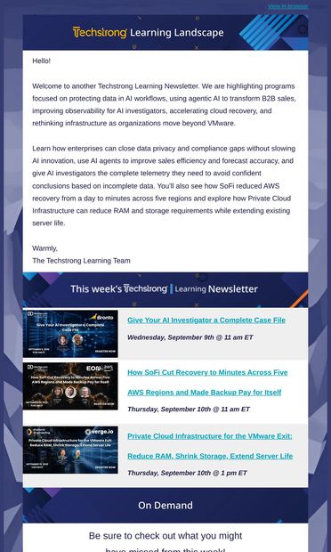 Protect AI Data, Modernize Sales and Rethink Cloud Infrastructure - email from DevOps.com