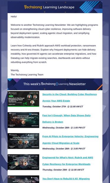 Strengthen Cloud Resilience, Accelerate Delivery and Scale AI
Modernization - email from DevOps.com